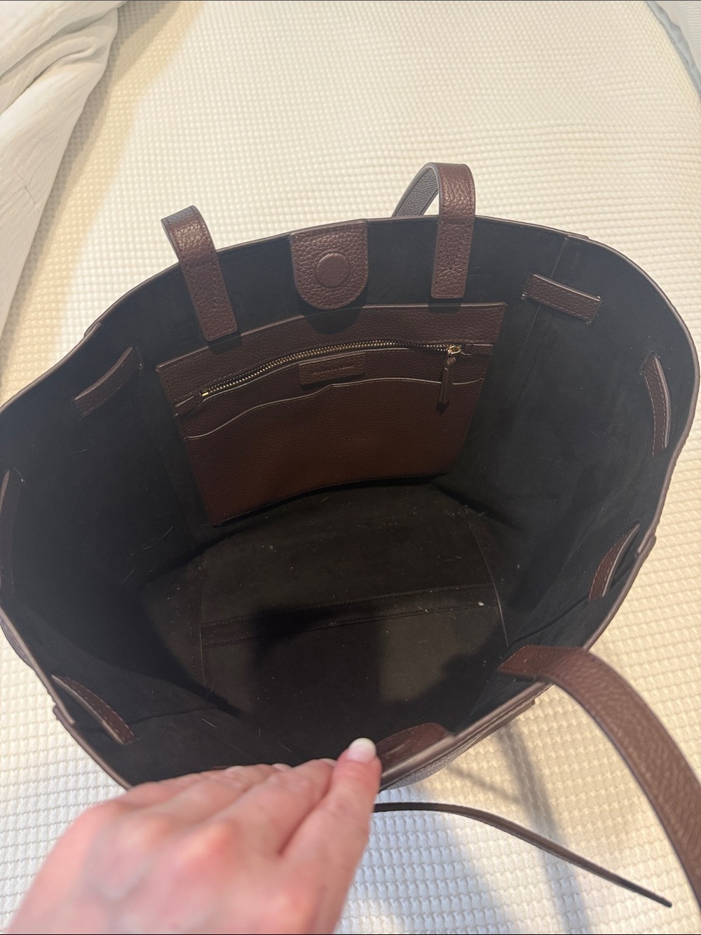Veronica Beard Dash Tote - Brown with Gold Accent - Picture 7 of 8